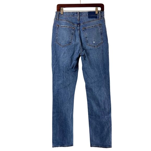 Abercrombie & Fitch ’90s Slim Straight Ultra High Rise Jeans 29 Blue Distressed - Picture 4 of 7